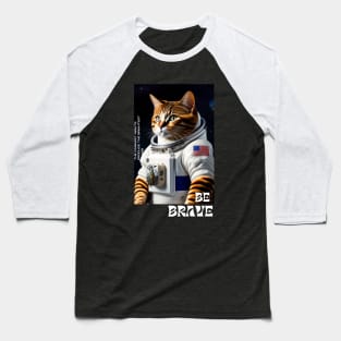 Cute funny  cat walk in space Baseball T-Shirt